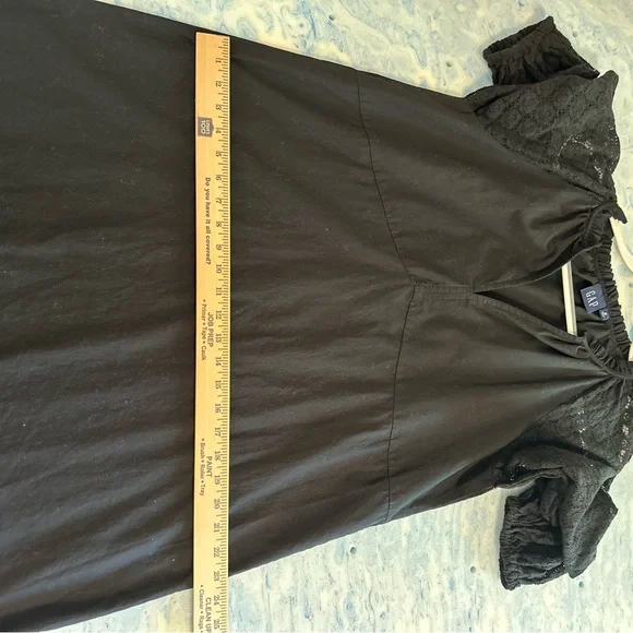 GAP Black Ruffle V-Neck Casual Dress - Picture 7 of 8